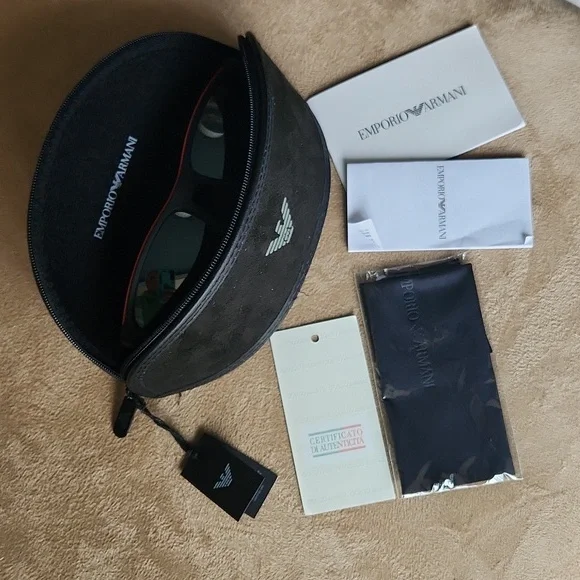 NWT ❗️ Emporio Armani men's sunglasses black and red with case - Picture 10 of 12